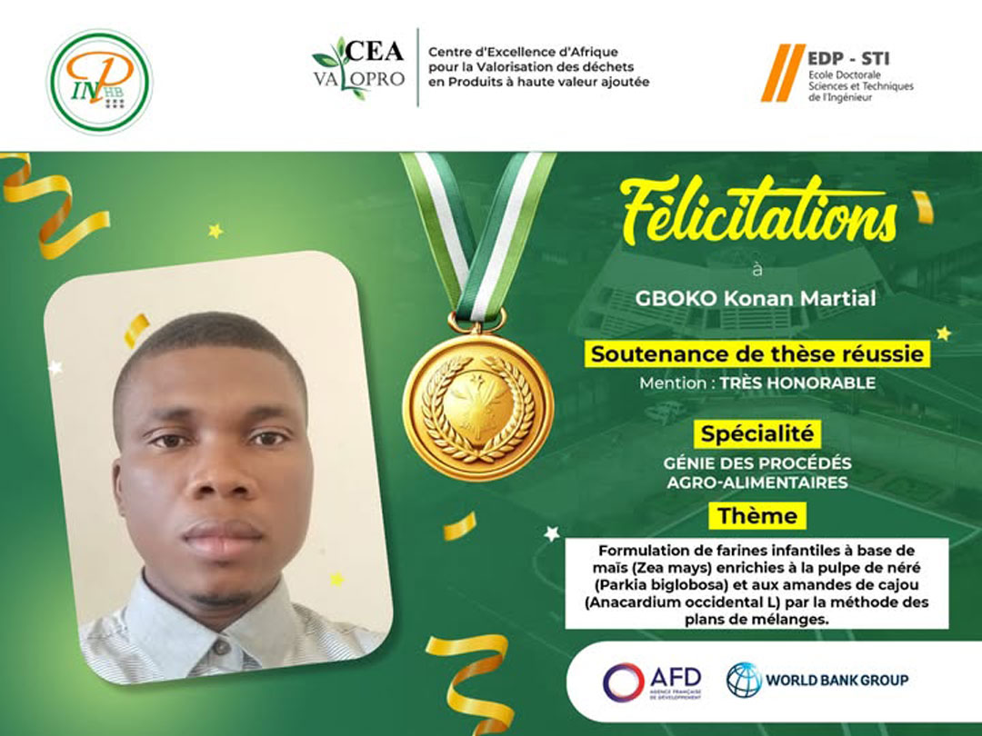 Félicitations Dr GBOKO Konan Martial !
